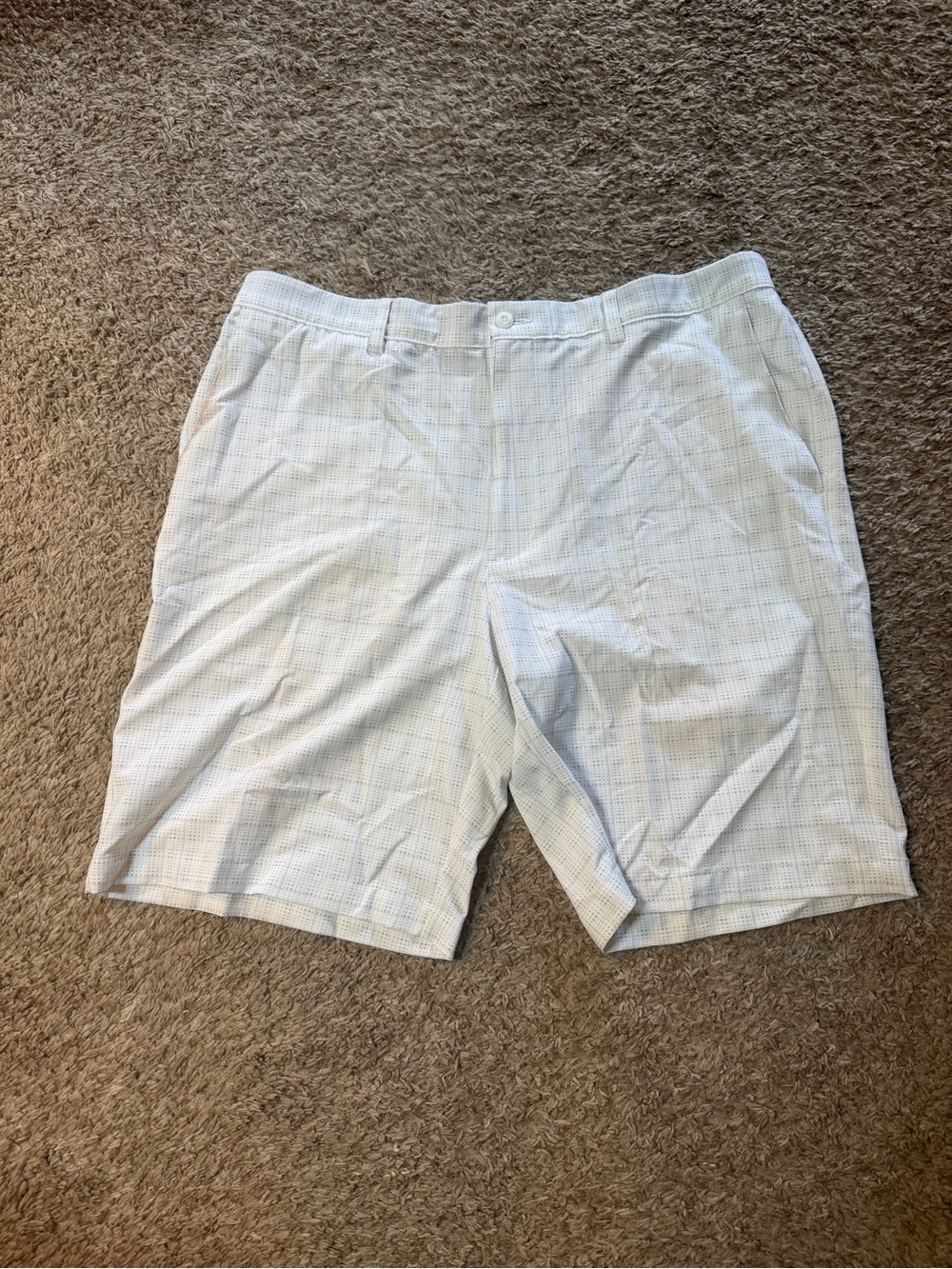 PGA Tour White Micro-Check Golf Shorts